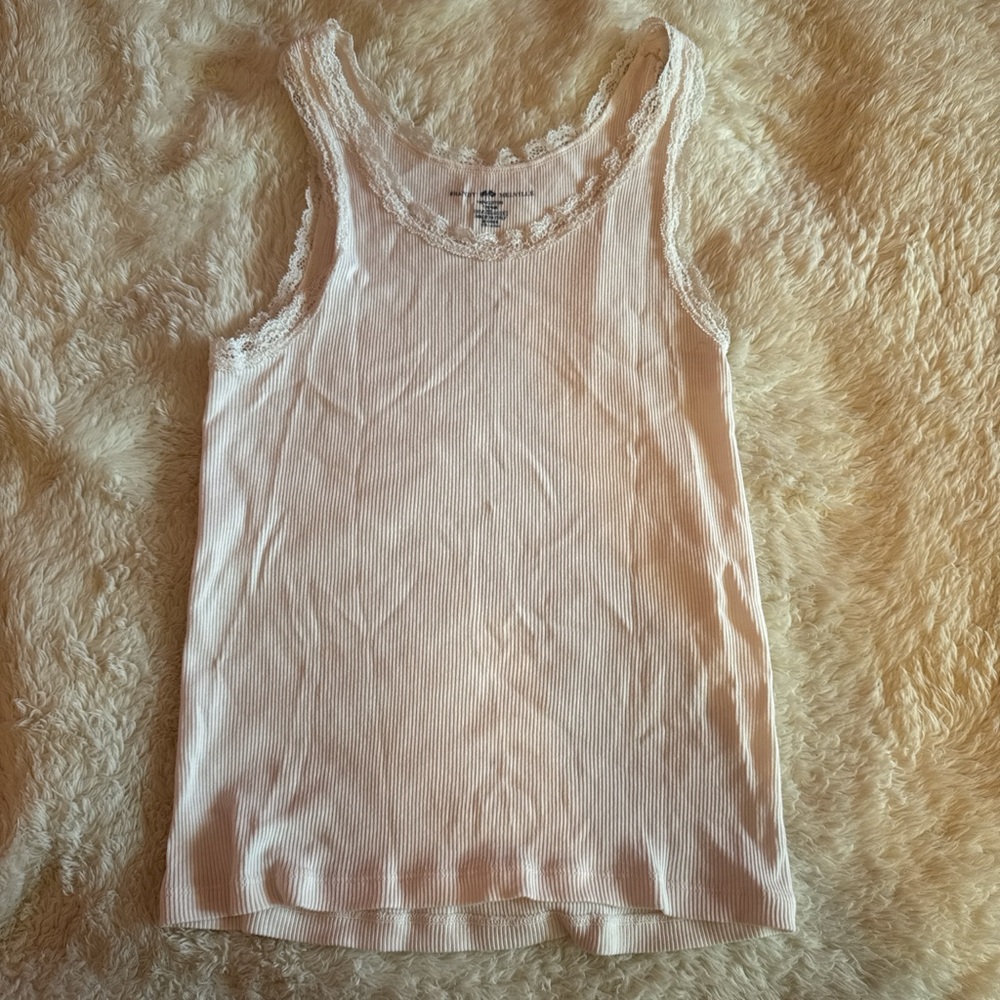 White Lace Brandy Melville Thank Top